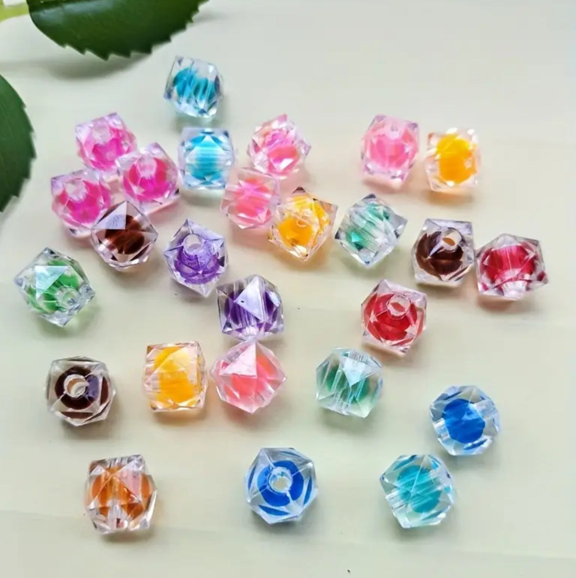 8mm Double Layer Hexagon Small Acrylic (Single Colors) Secondary image