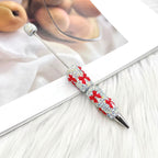 Silver Bow Tie Clay Rhinestone Beadable Pens