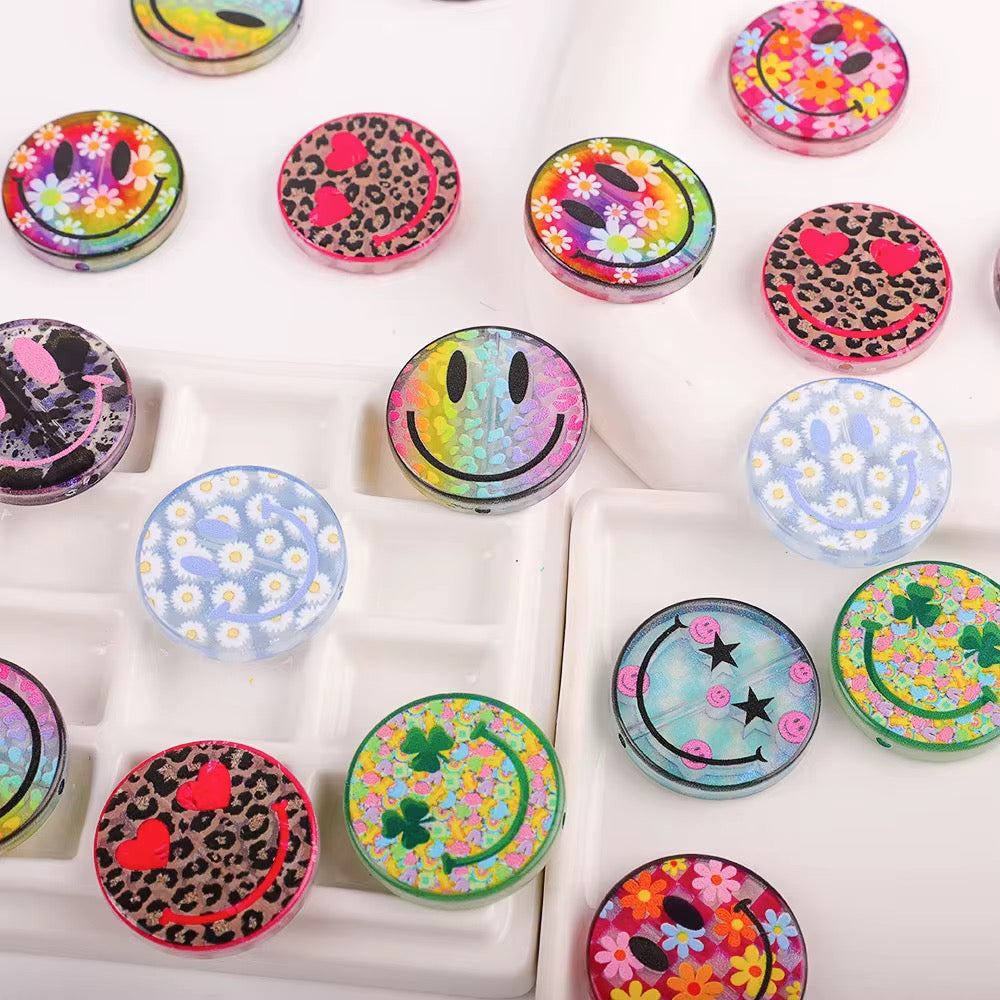 Smiley Face Acrylic Shaped Beads Secondary image