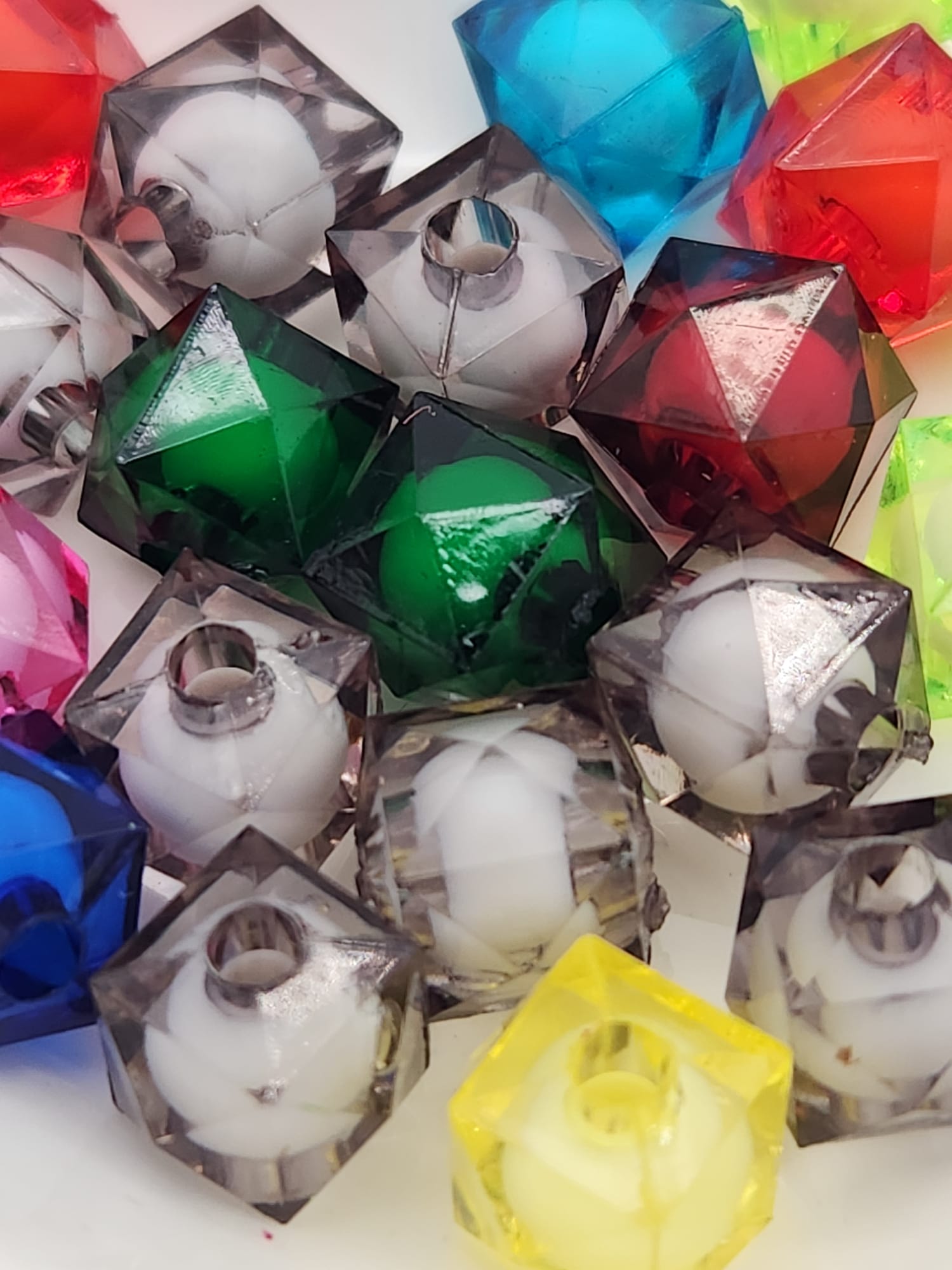 8mm Double Layered Hexagon Beads Mix Main image