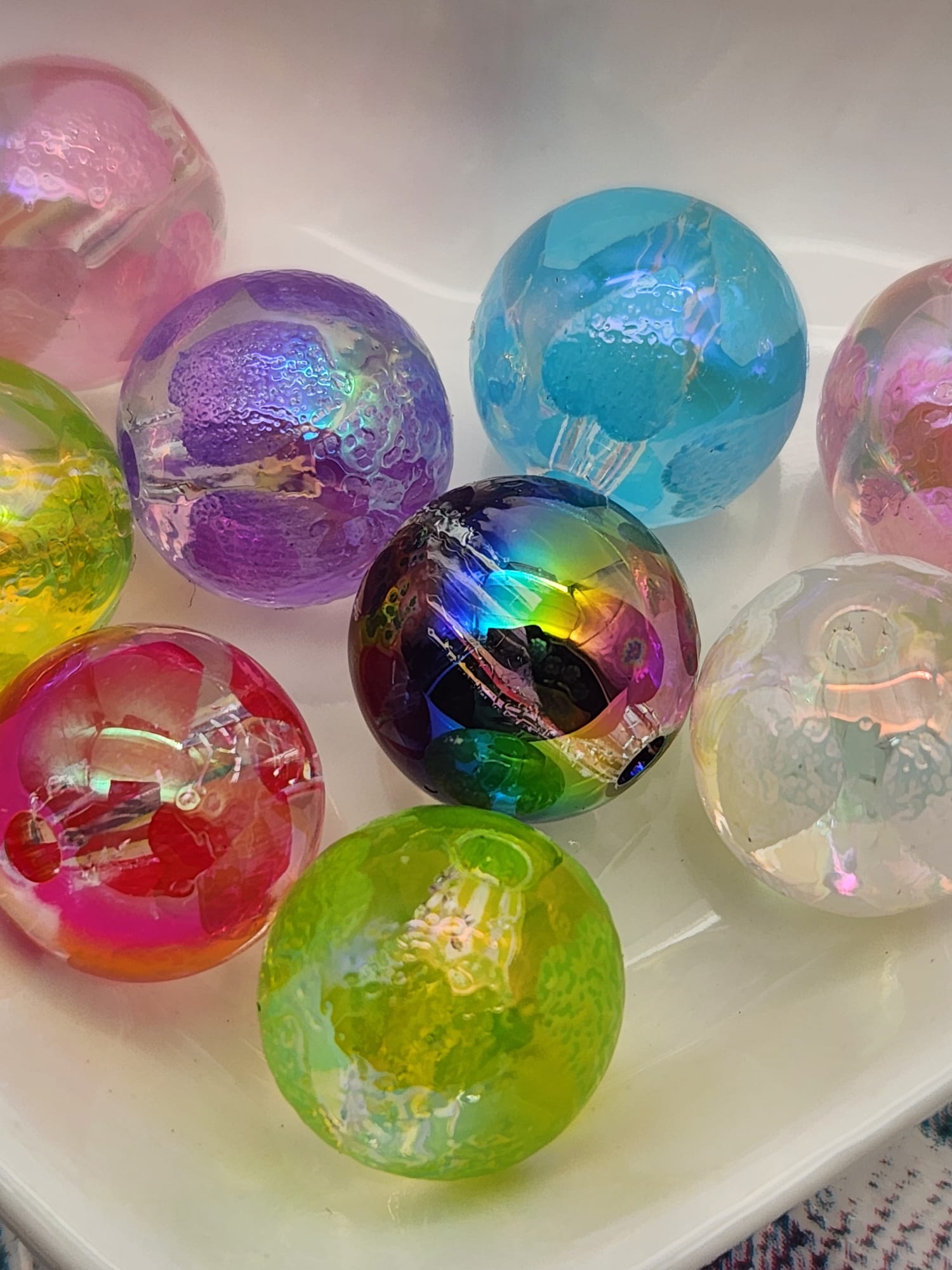 16mm Heart Print Clear Beads (Mix)-A12 Main image