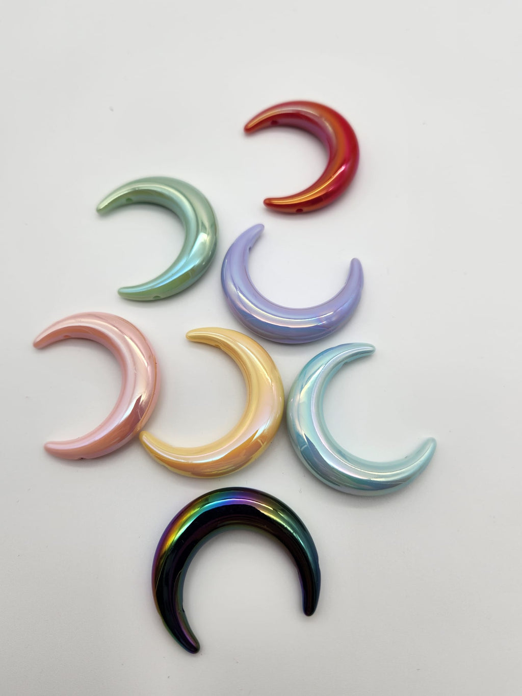 AB Crescent Moon Beads