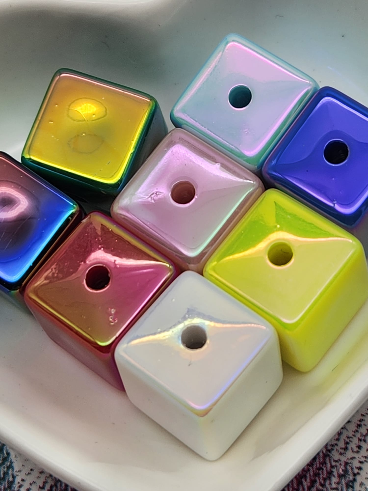 16 mm UV Cube Solid Beads Mix 20pc Main image