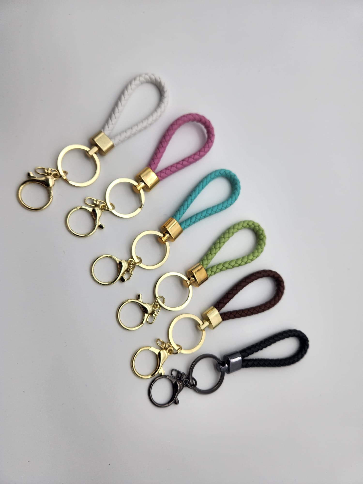 Braided Leather Keychain Fob Main image