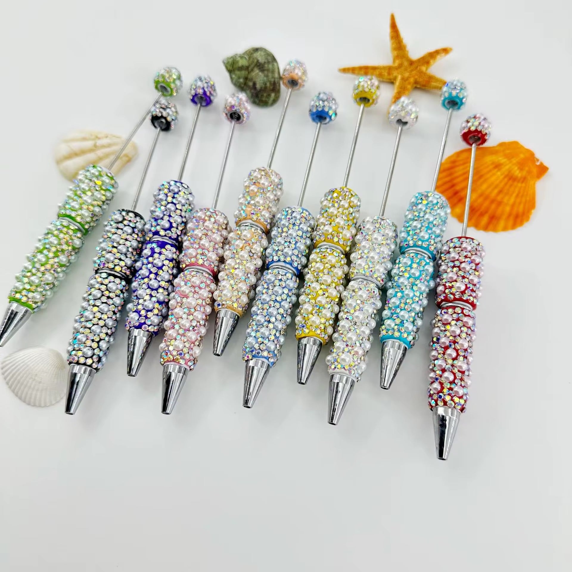 Pearl Rhinestone Clay Beadable Pens