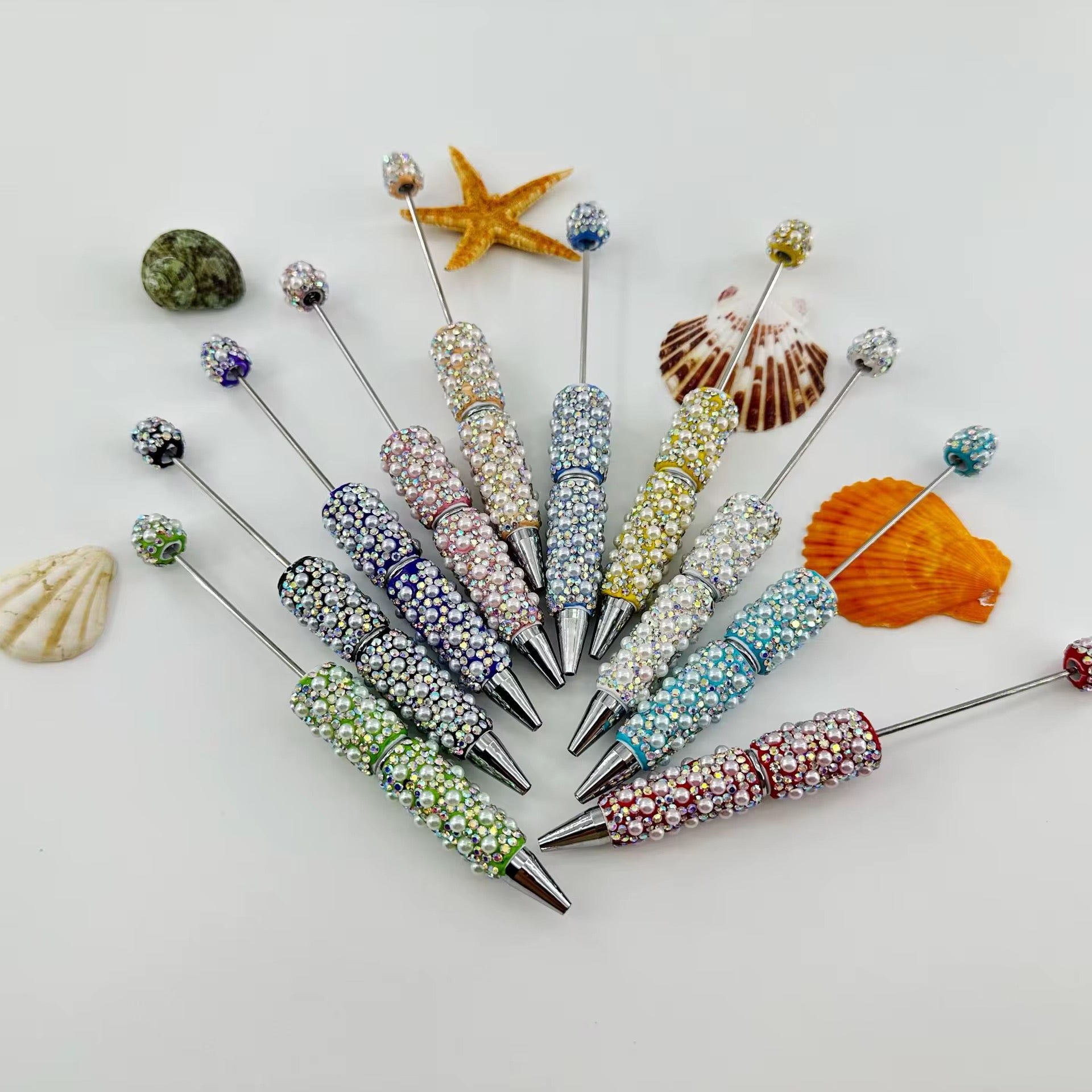 Pearl Rhinestone Clay Beadable Pens