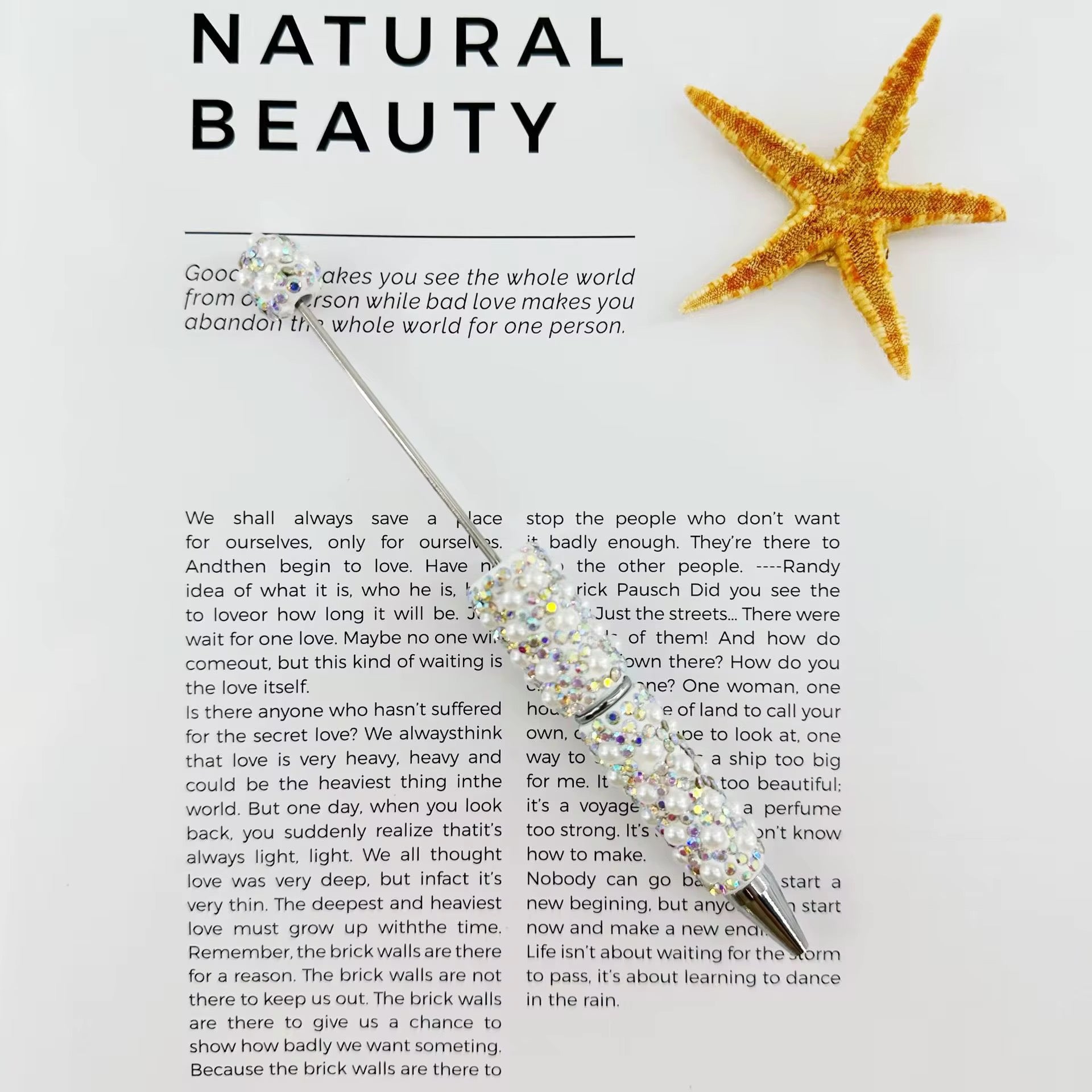 Pearl Rhinestone Clay Beadable Pens