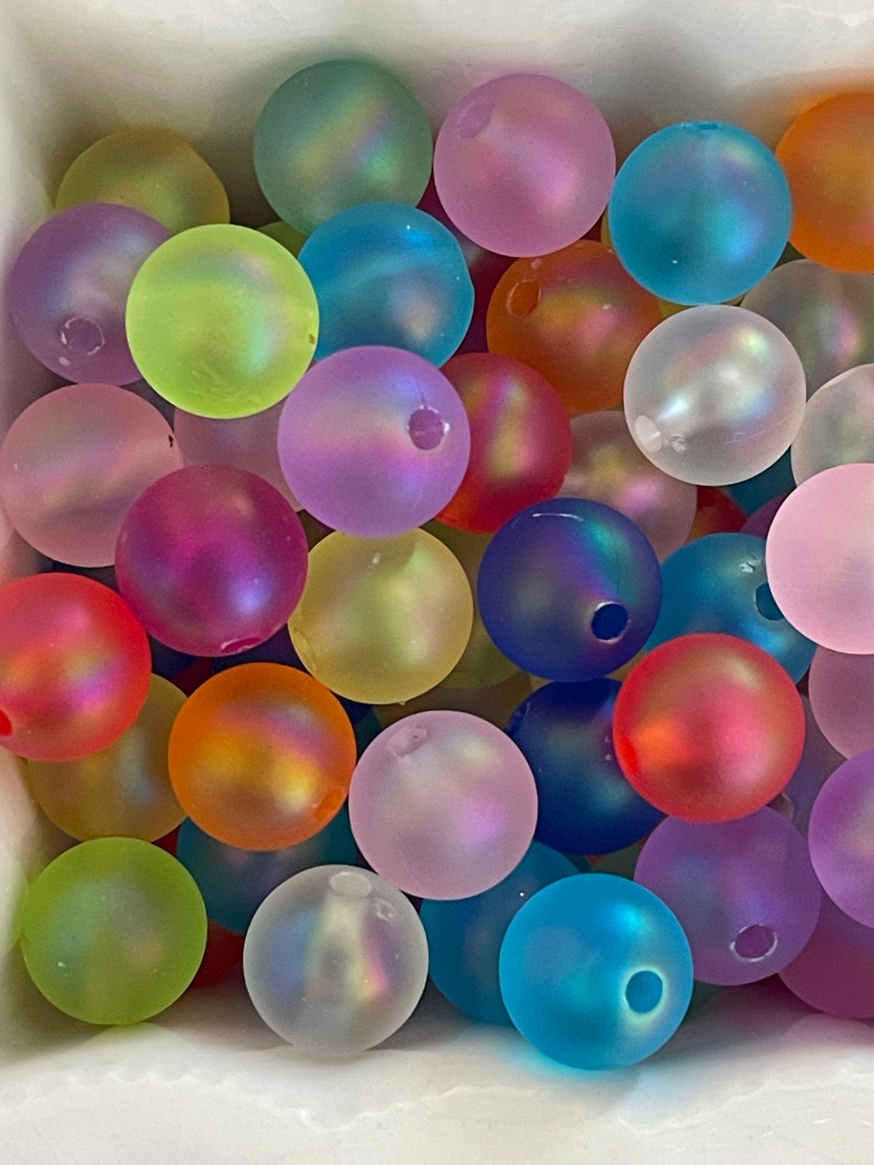 14mm Rainbow Frosted Beads Mix Main image