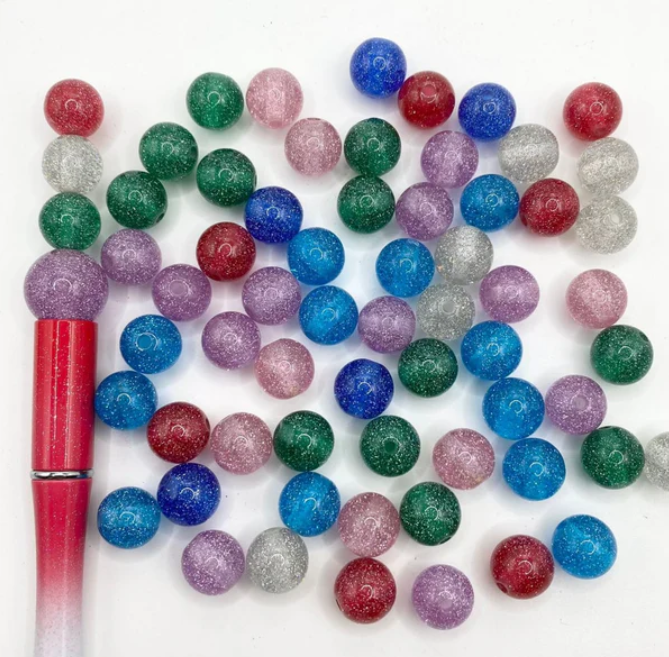 12mm Transparent Double Glitter Bead Mix Main image