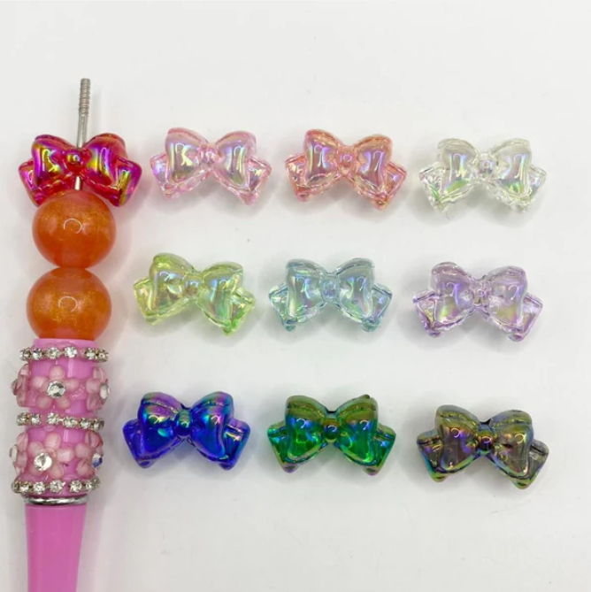 15mm Clear See-Thru Bowknot Acrylic Beads With UV Finish-🎡 Main image