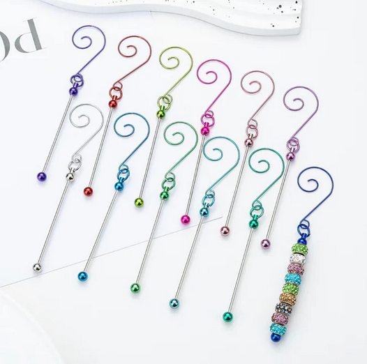 Metal Swirl Hangers Hooks with Keychain Bar for Christmas Ornaments Main image