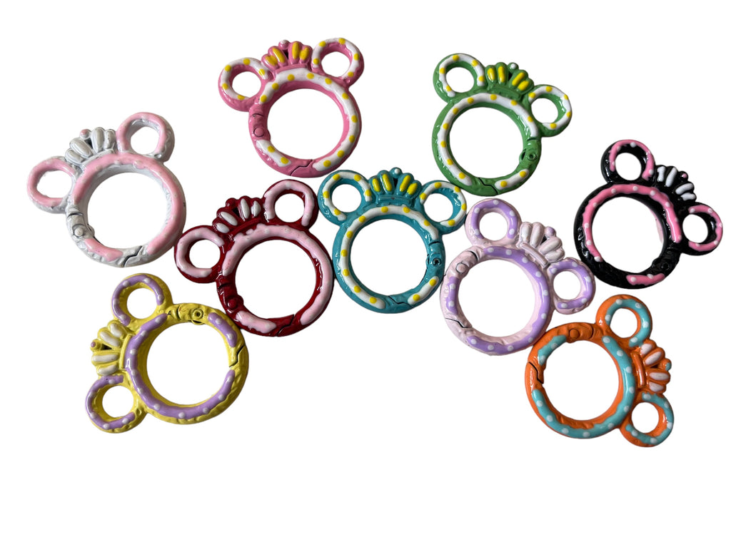 Mouse Head Keychain Clamp Rings (10pcs)