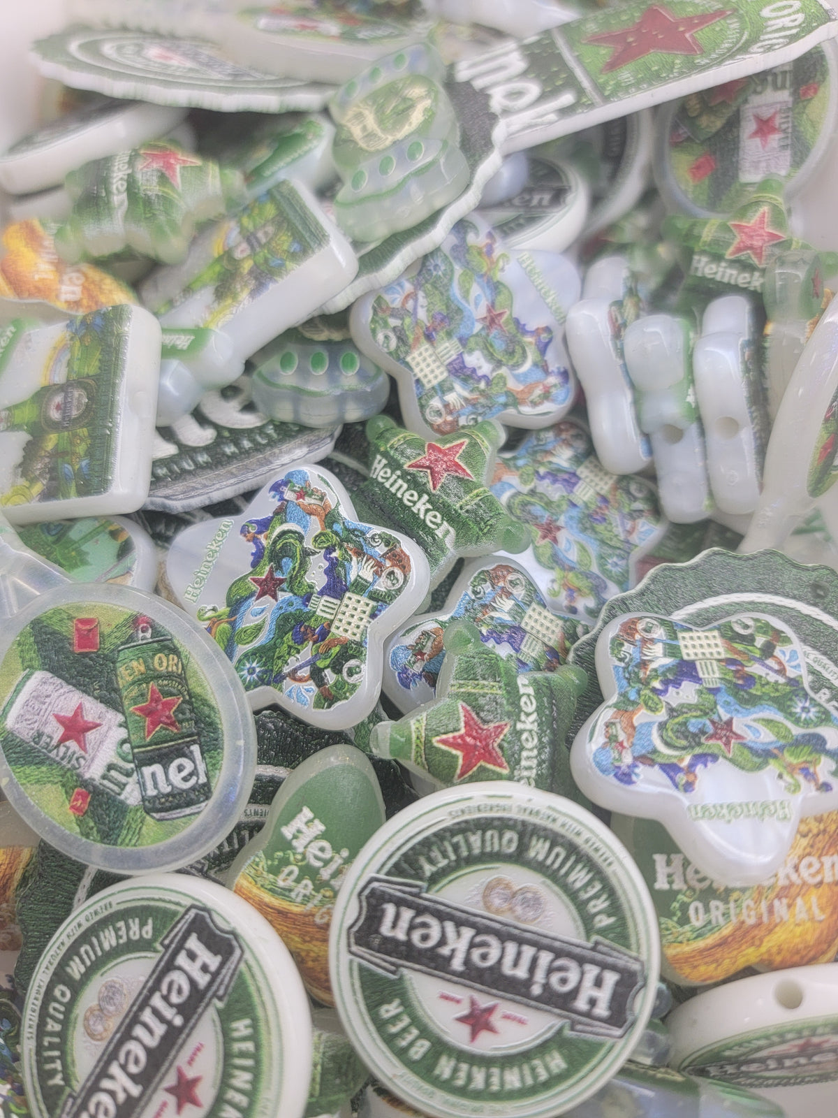 Beer Brand Heiny Acrylic Focal Beads Mix- W12