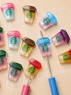 Shimmer Coffee Cup Acrylic Focal Beads