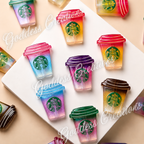Shimmer Coffee Cup Acrylic Focal Beads