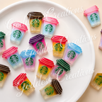 Shimmer Coffee Cup Acrylic Focal Beads